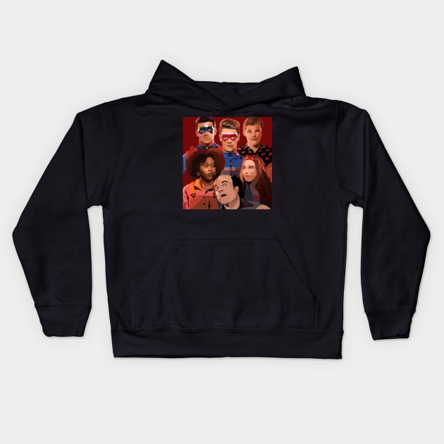 Cast of henry danger Kids Hoodie by Laiba